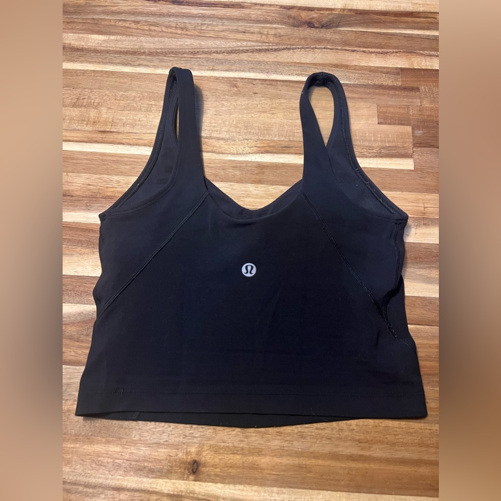 Lululemon Align Cropped Black Tank Top Size 2